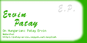 ervin patay business card